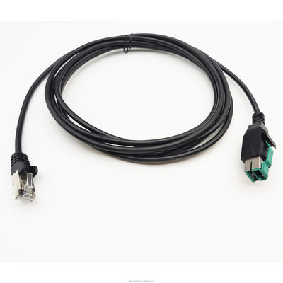 PVC TPE 24V يعمل بالكهرباء كابل USB 12V ذكر إلى RJ45 6A شحن سريع