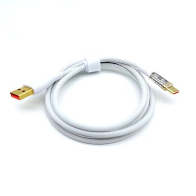 شحن سريع أبيض ذكر كابل USB من A إلى C كابل USB C