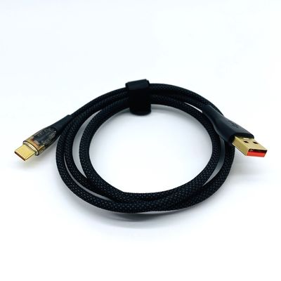 أسود 5A 6A شحن سريع كابلات USB كابل USB C الذكور كابل USB من A إلى نوع C